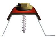 Roofing screw and saddle washer